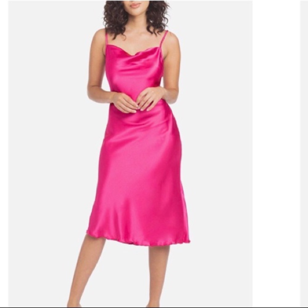 Bebe Dress Sleeveless Satin Midi - Picture 6 of 6